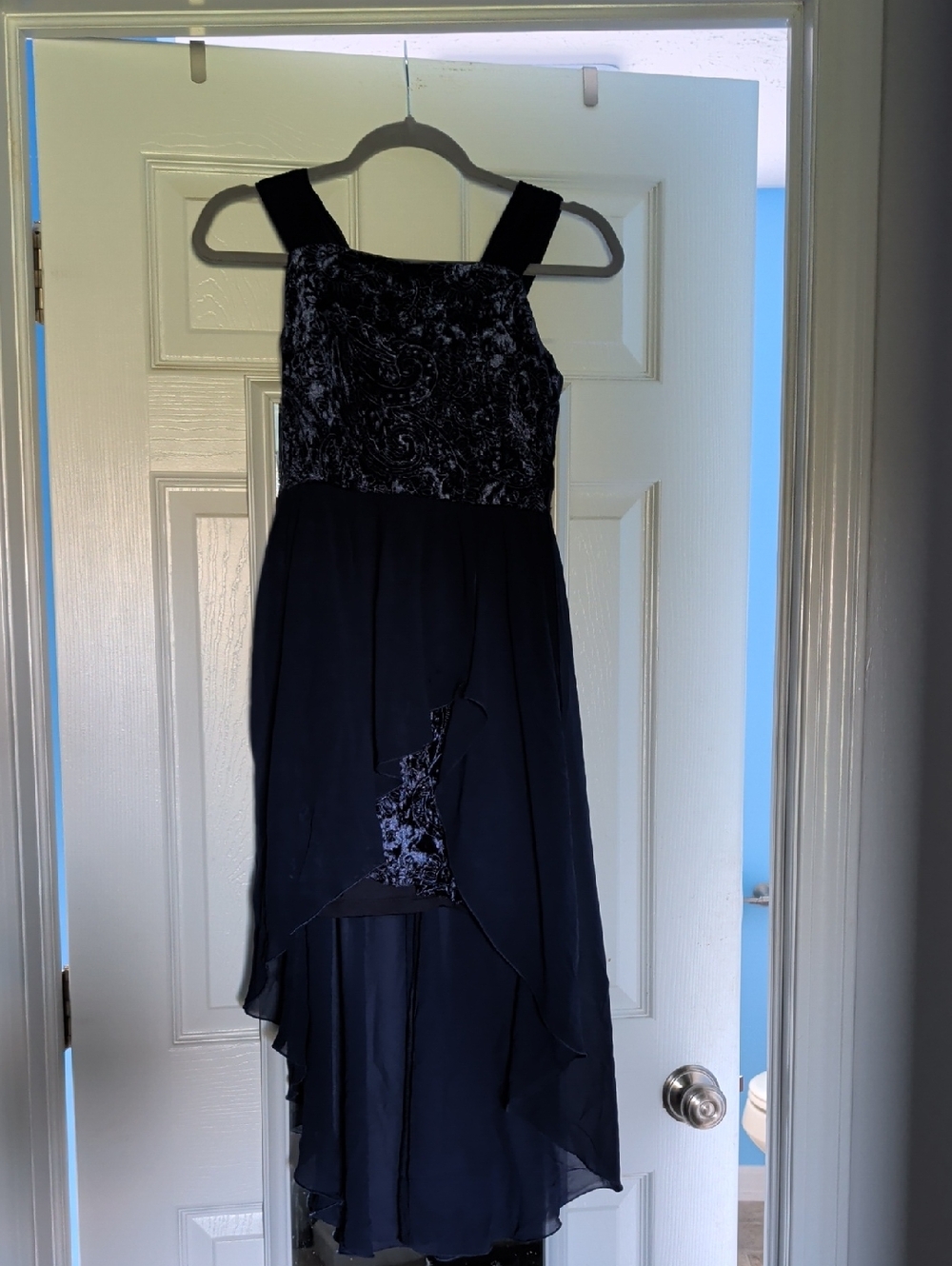 Amy Byer Black Velvet Bodice High-Low Formal Dress
